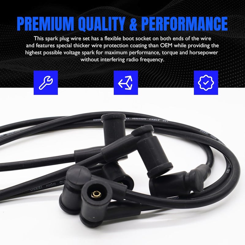 OXCANO 671-6108 Ignition Spark Plug Wires Set of 6 Compatible with Ford Mustang 2001 2002 2003 2004 V6 3.8L, Compatible with Mustang 2004 V6 3.9L-Petrol, 8MM - Image 5